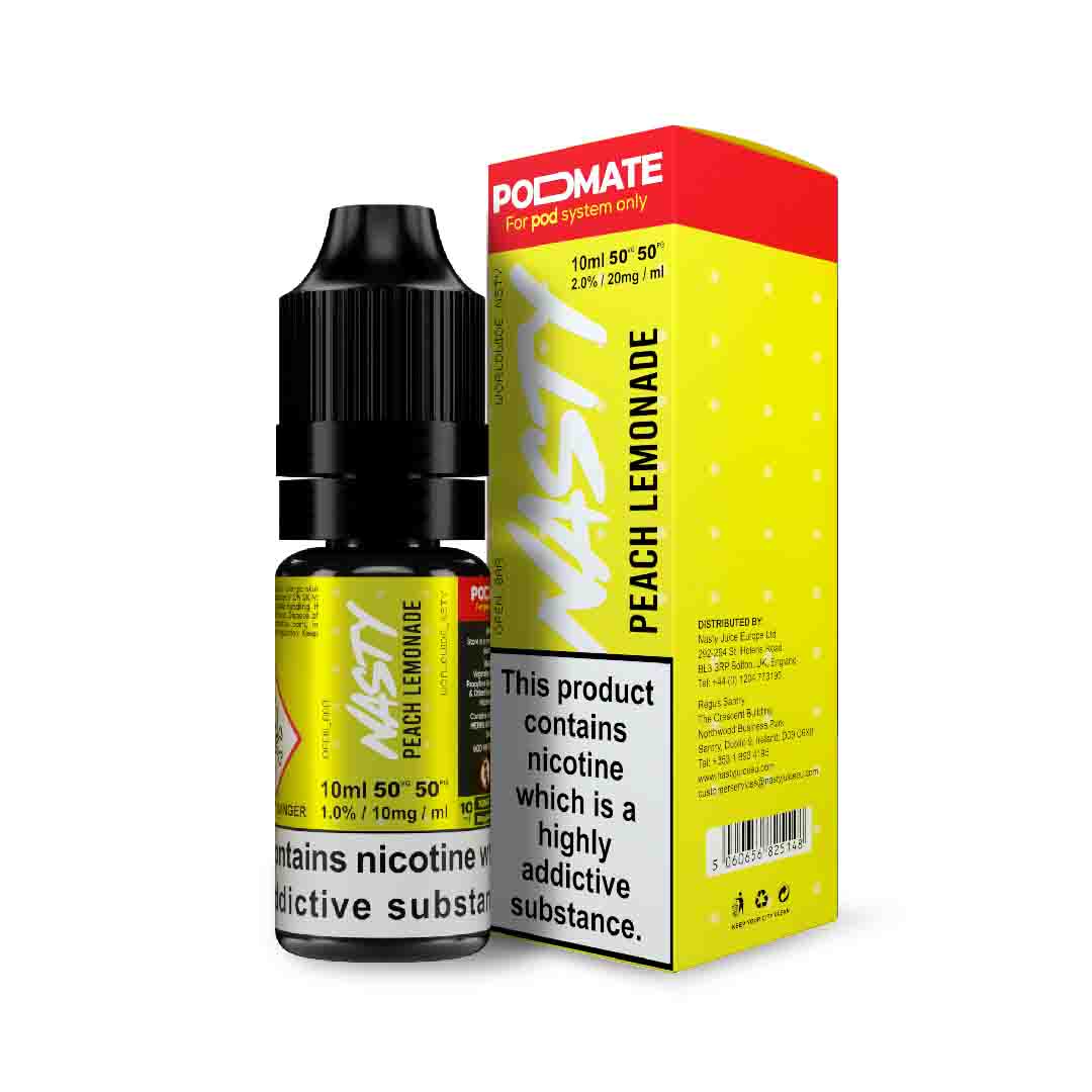 [Old Range ] Nasty Juice PodMate Peach Lemonade Salts E Liquid 10ml-20mg